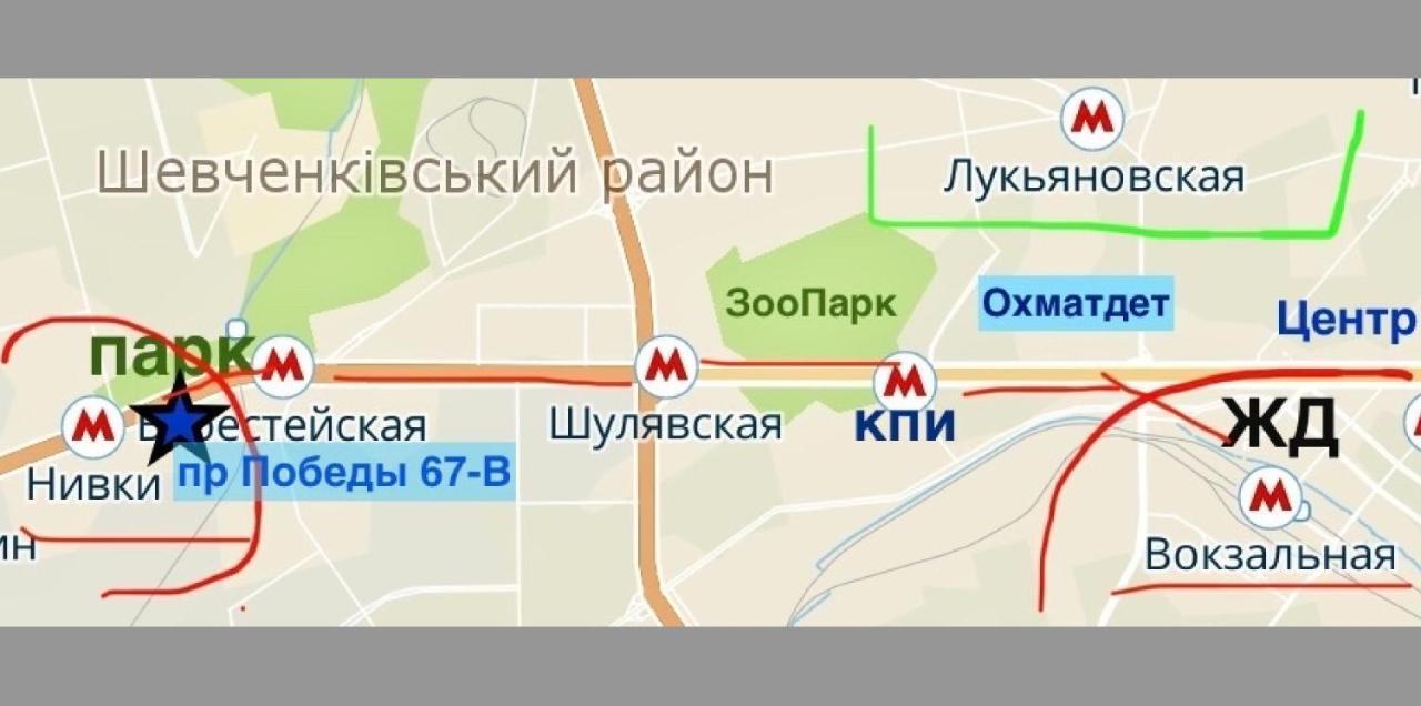 דירות קייב Жд Вокзал Пр Победы 67-В Метро Нивки Парк Шулявка מראה חיצוני תמונה